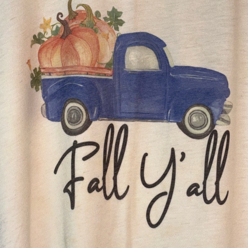 Next Level Apparel Shirt with Blue Truck and Pumpkins